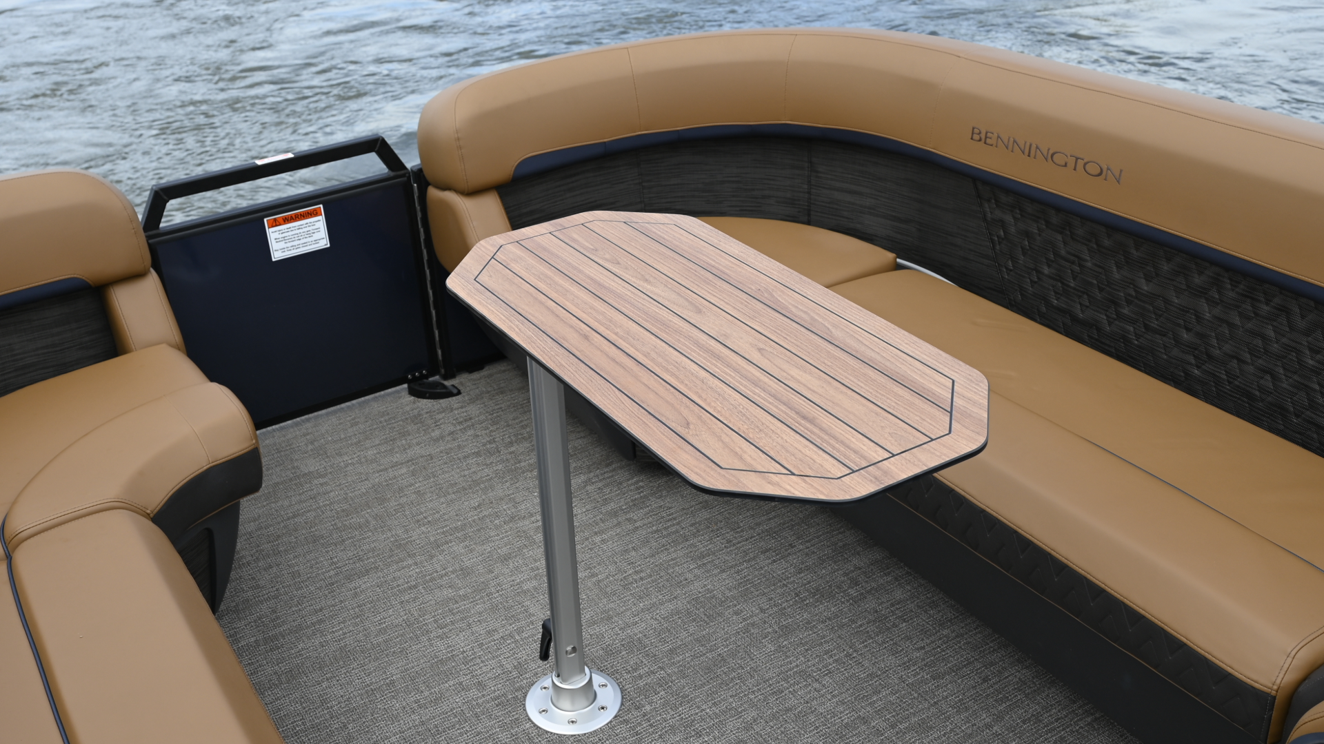 lagun table leg system installed on a boat